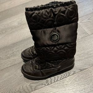 Coach chocolate brown winter boots